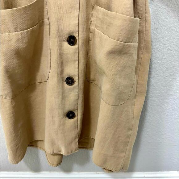 Zara Khaki Utility Short Sleeve Shirtdress Button Up Short Mini Dress Size Small - Picture 5 of 9
